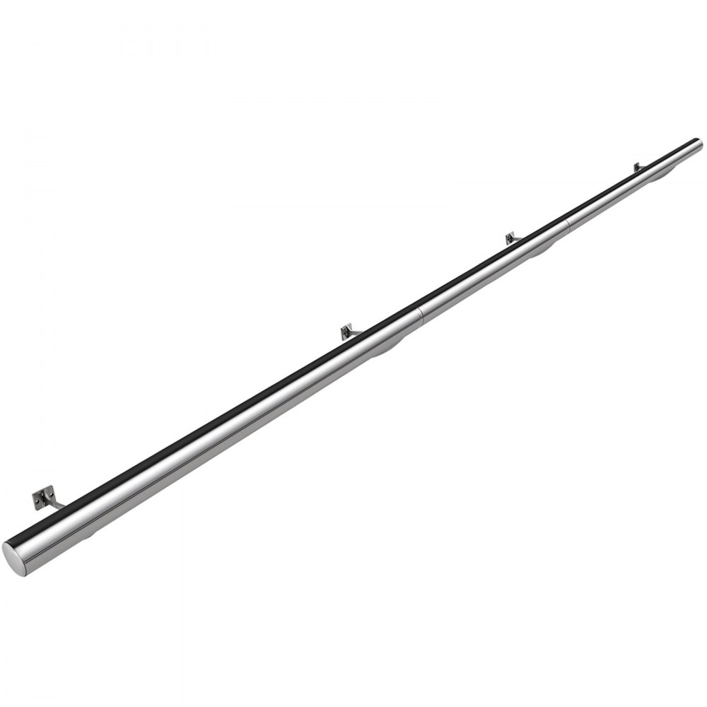 Kit De Barra Extensible De Acero Inoxidable Barra 274cm Rieles Pie Montaje Pared