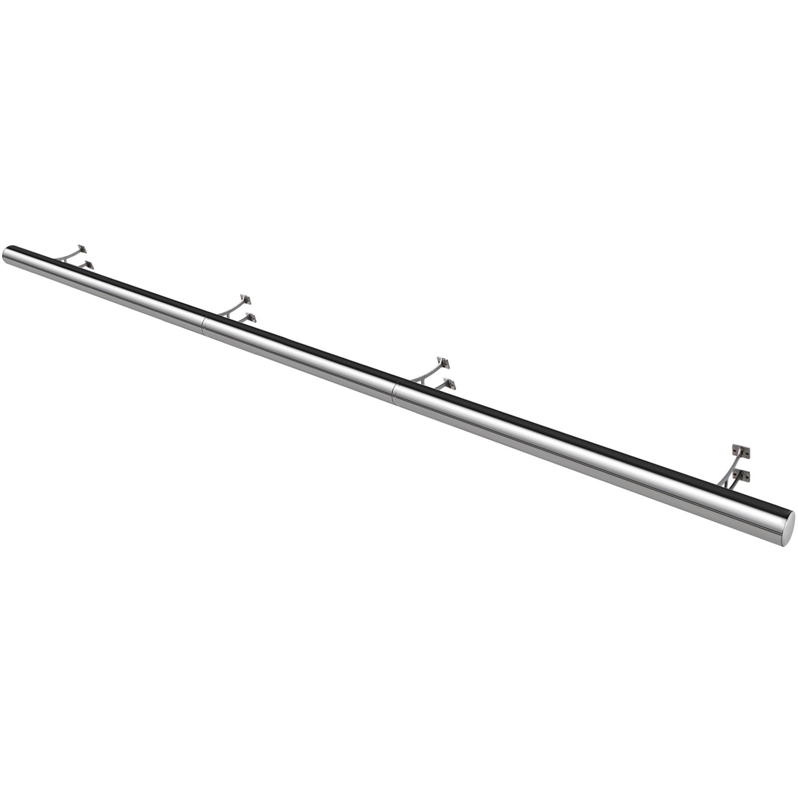 Kit De Barra Extensible De Acero Inoxidable Barra 274cm Rieles Pie Montaje Pared