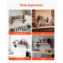VEVOR Stainless Steel Shelf 305 x 610 mm Commercial Wall Mount Floating Shelf, Heavy-Duty Storage Rack with Brackets, 113kg Strong Capacity, Easy to Clean for Restaurant, Home Kitchen, Garage