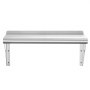 VEVOR Stainless Steel Shelf 305 x 610 mm Commercial Wall Mount Floating Shelf, Heavy-Duty Storage Rack with Brackets, 113kg Strong Capacity, Easy to Clean for Restaurant, Home Kitchen, Garage