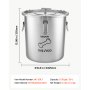 VEVOR Contenedor de Alimento para Perros de Acero Inoxidable 20 L con Tapa y Asas, Recipiente de Metal para Arroz, Harina, Granos de Café, Mantener las Comidas Frescas, para Sala de Estar, Cocina