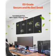 VEVOR Paneles de Pared Acústicos Autoadhesivos Negro 600 x 300 x 50 mm 4 uds