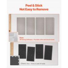 VEVOR Paneles Acústicos de Fibra de Vidrio, Paneles de Absorción de Sonido, Insonorizados Autoadhesivos, para Estudios, Oficinas, Cine en Casa, Salas de Reuniones, Camello, 600 x 300 x 50 mm, 4 uds