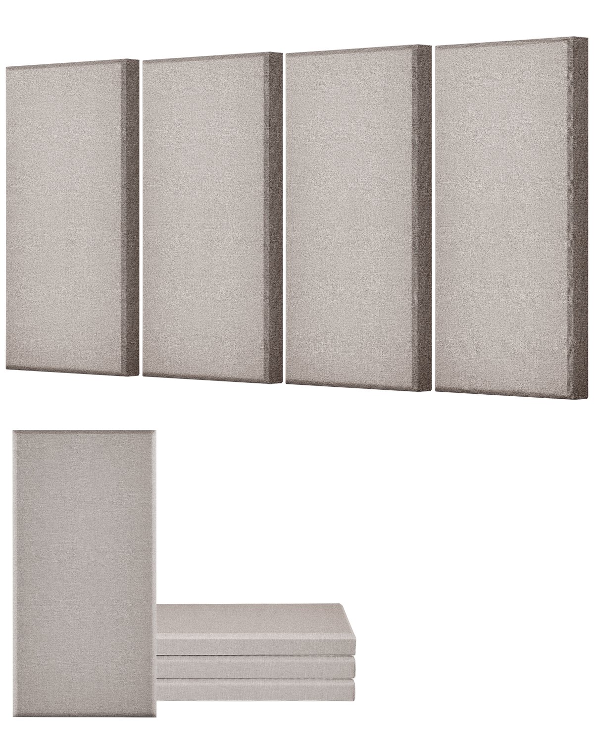 VEVOR Paneles Acústicos de Fibra de Vidrio, Paneles de Absorción de Sonido, Insonorizados Autoadhesivos, para Estudios, Oficinas, Cine en Casa, Salas de Reuniones, Camello, 600 x 300 x 50 mm, 4 uds
