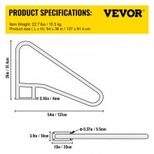 VEVOR Barandilla para Piscina 137 x 91,4 cm Pasamanos de Piscina Acero Inoxidable Agarradera Exterior Piscina Carga 113 kg Barandilla de Seguridad de Piscina con Cubierta de Nailon Tornillos Broca M8