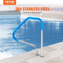 VEVOR Rampa Piscina Barandilla Barra Prefabricada Acero Inoxidable 1165x935 mm