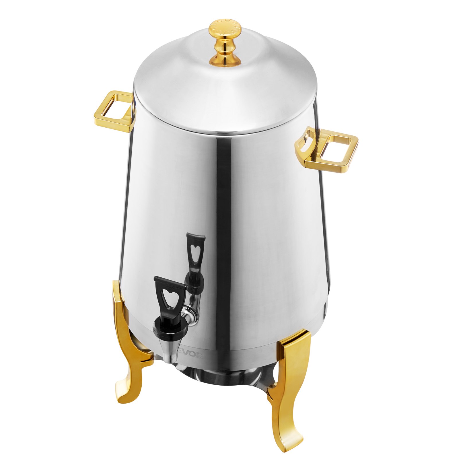 VEVOR Dispensador de Bebidas de Acero Inoxidable, 13 L, con Quemador de Alcohol, para Té Helado, Jugo o Agua, Ideal para Restaurantes, Hoteles y Fiestas, Fácil de Limpiar, 290 x 290 x 530 mm