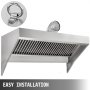 VEVOR Campana Extractora de Concesión, Escape de Campana de Camión de Alimentos, 2,100 mm x 760 mm, Acero Inoxidable, Extractor de Humos de Alta Resistencia y Fácil de Instalación de Calidad