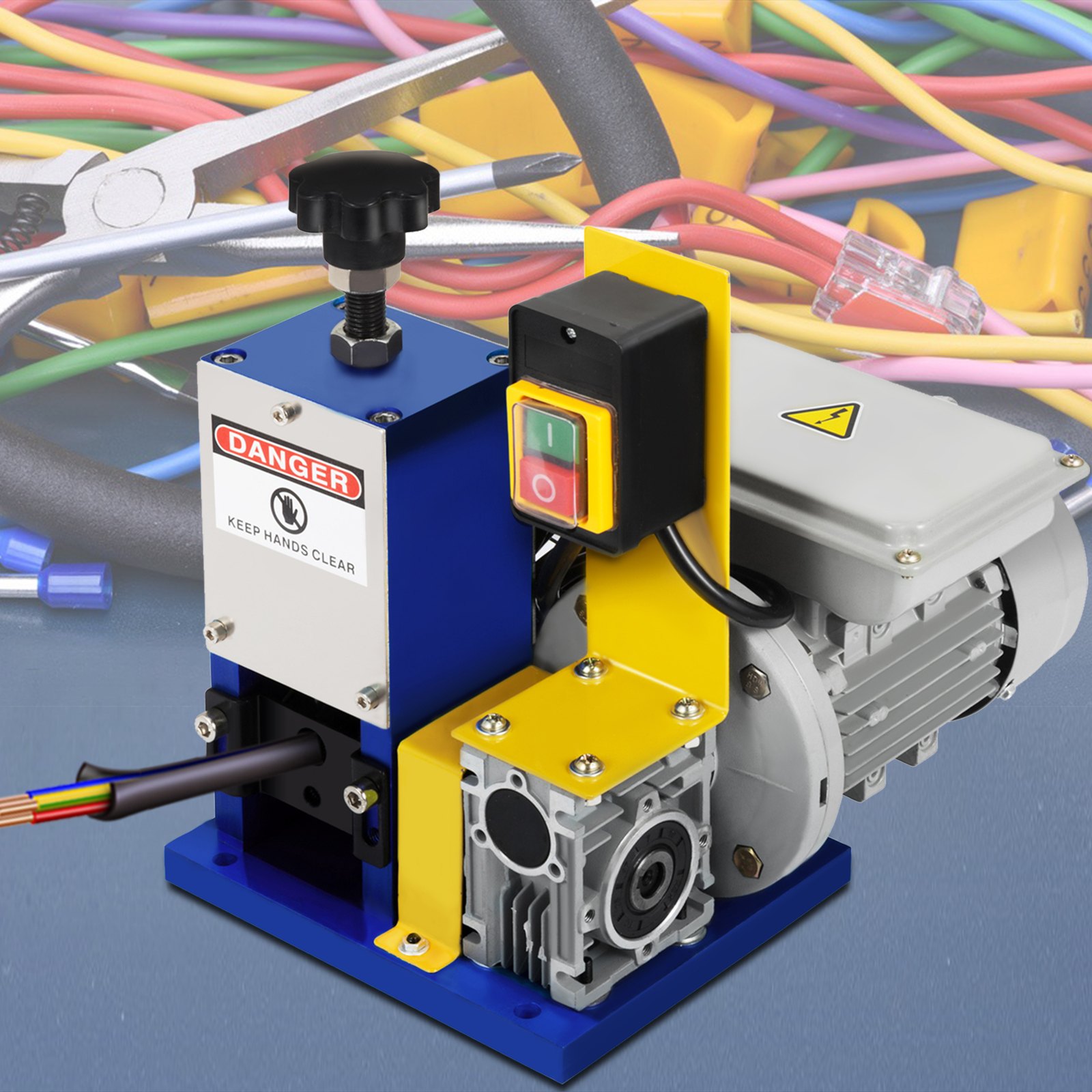 VEVOR Máquina de Pelacable 220V Máquina Peladora de Cables Automática para Pelar Cables 1.5mm - 25mm Adecuado para Varios Tipos de Cables Wire Stripping Machine con Cuchilla Adicional