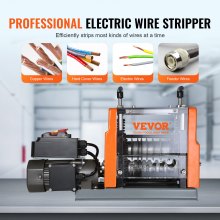 VEVOR Máquina Pelacables Automática de Hierro Fundido 60 W Pelacables Eléctrico Motorizado de 1,5-25 mm Pelacables con Referencia de Profundidad de Pelado Visible, 6 Canales Redondos y 1 Canal Plano