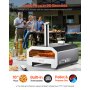 VEVOR Horno de Pizza para Exteriores 406,4 mm, de Gas Propano/Pellet, con Termómetro y Rotación Eléctrica, para Acampar en el Jardín o la Terraza con Pala de Piedra para Pizza, 857 x 593 x 697 mm