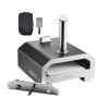 VEVOR Horno de Pizza para Exteriores 406,4 mm, de Gas Propano/Pellet, con Termómetro y Rotación Eléctrica, para Acampar en el Jardín o la Terraza con Pala de Piedra para Pizza, 857 x 593 x 697 mm