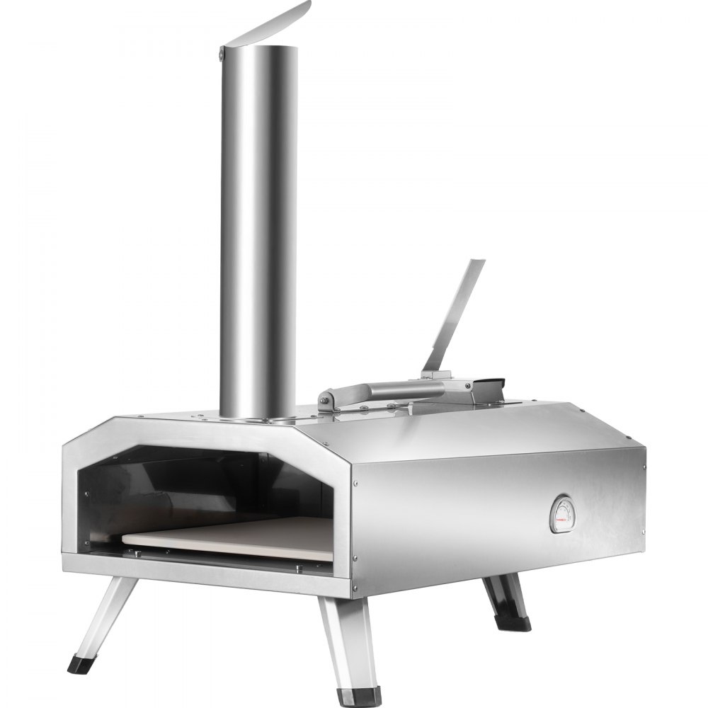Horno de pizza de combustible dual VEVOR para uso al aire libre, horno de pizza portátil de 12", horno de pizza para exteriores alimentado con pellets y gas con piedra de pizza de cordierita espesa, pata plegable para acampar y patio trasero