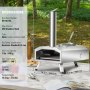 Horno de pizza de combustible dual VEVOR para uso al aire libre, horno de pizza portátil de 12", horno de pizza para exteriores alimentado con pellets y gas con piedra de pizza de cordierita espesa, pata plegable para acampar y patio trasero