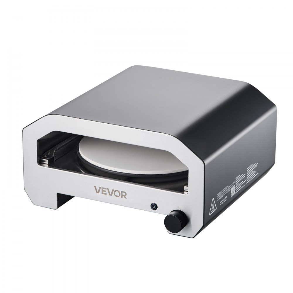 VEVOR Horno de Pizza Portátil para Exteriores, 40 cm, a Gas Propano, con Rotación Eléctrica, Piedra para Pizza Gruesa, Bolsa de Transporte, para Patio, Camping, Color Negro, 603 x 593 x 324 mm