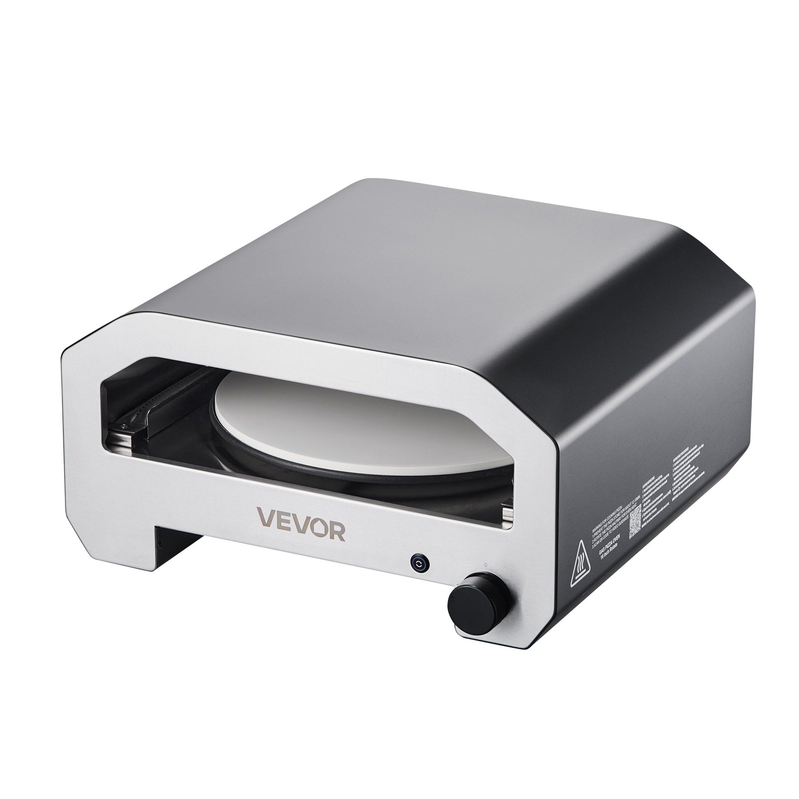 VEVOR Horno de Pizza Portátil para Exteriores, 40 cm, a Gas Propano, con Rotación Eléctrica, Piedra para Pizza Gruesa, Bolsa de Transporte, para Patio, Camping, Color Negro, 603 x 593 x 324 mm