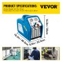 VEVOR Herramienta de recuperación Máquina portátil de recuperación de refrigerante de 3/4 Hp Aire acondicionado 32 ° F - 104 ° F Cilindro único 46,5 x