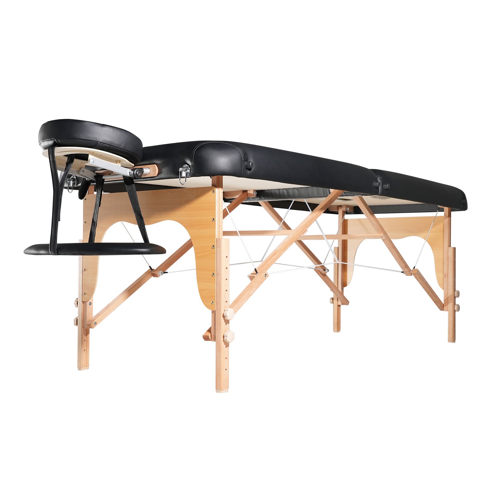 VEVOR Mesa de Masaje Profesional Ancha de 760 mm de Ancho, Mesa de Masaje Plegable Resistente, Cama de Tatuaje de Salón Facial Ajustable de 8 Niveles de Altura, Mesa de Spa Portátil con Reposacabezas