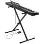 VEVOR Teclado de Piano Eléctrico Portátil 88 Teclas Semipesadas con Soporte, 128 Tonos y Ritmos, Doble Fuente de Alimentación con Pedal, Conector para Auriculares, USB/MIDI y Atril, para Principiantes