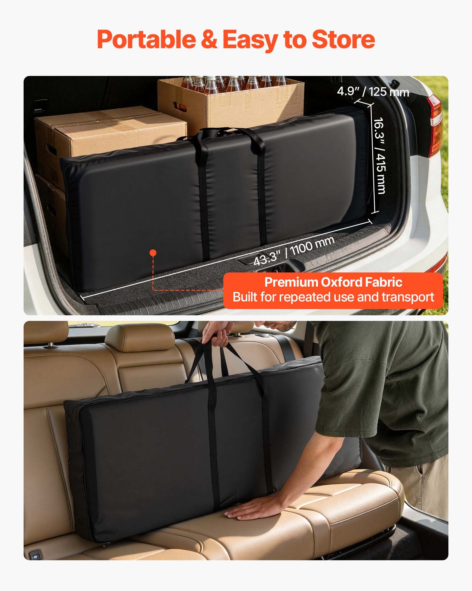 VEVOR Mesa de Bar Portátil 1100 x 390 x 880 mm, Barra de Fiesta Plegable, con Soportes Laterales Falda Estante de Almacenamiento Bolsa de Transporte, Estación de Bar Exterior para Feria Eventos Fiesta