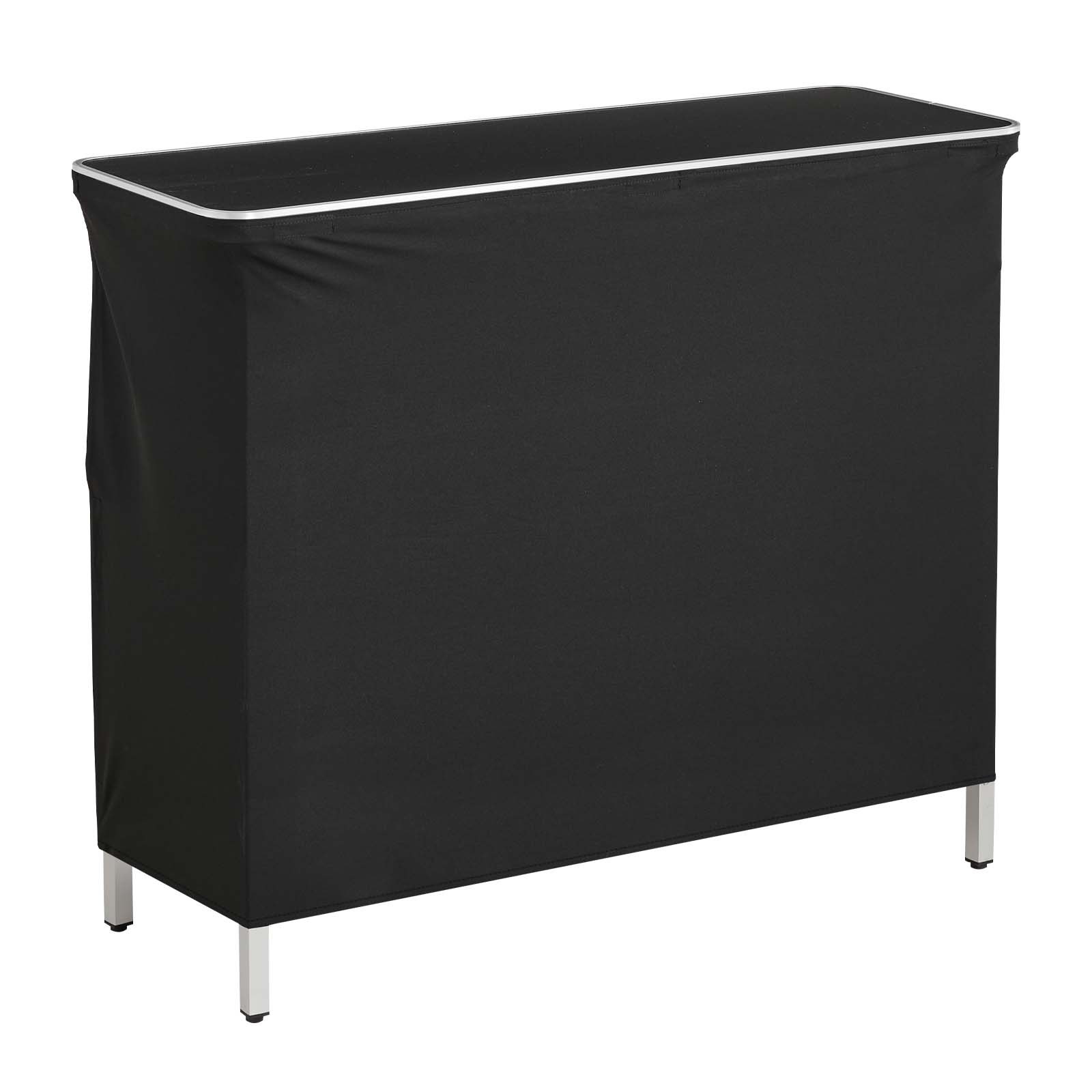 VEVOR Mesa de Bar Portátil 1100 x 390 x 880 mm, Barra de Fiesta Plegable, con Soportes Laterales Falda Estante de Almacenamiento Bolsa de Transporte, Estación de Bar Exterior para Feria Eventos Fiesta