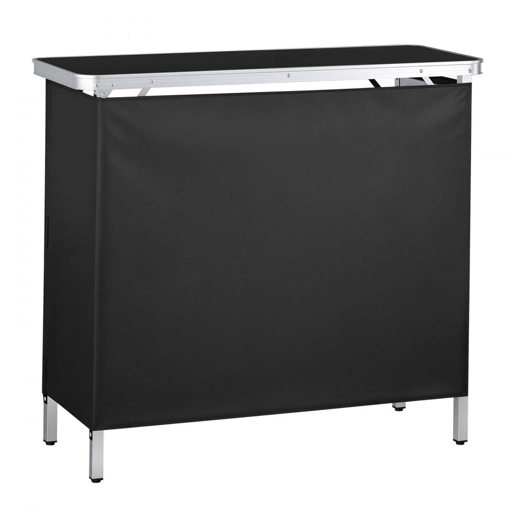 VEVOR Mesa de Bar Portátil 980 x 385 x 870 mm, Estación de Bar Plegable, con Falda Desmontable  Estantes de Almacenamiento Bolsa de Transporte, Barra de Bar Exterior para Eventos Ferias Fiestas Jardín