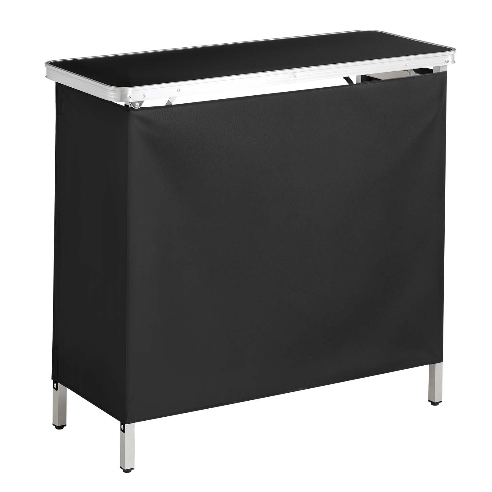 VEVOR Mesa de Bar Portátil 980 x 385 x 870 mm, Estación de Bar Plegable, con Falda Desmontable  Estantes de Almacenamiento Bolsa de Transporte, Barra de Bar Exterior para Eventos Ferias Fiestas Jardín