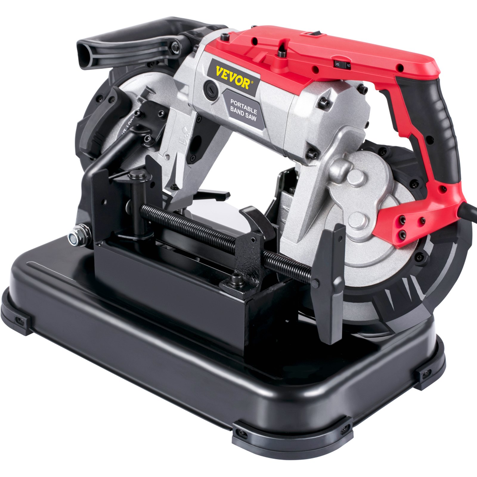 VEVOR Sierra de Cinta de Metal 220V 1100W Base 0 45° Sierra de Cinta Profesional Tamaño Corte 12,7cm 137,8-472,4 Pies/min Sierra de Cinta de Corte para Metal, Acero, Aluminio y Cable Compuesto