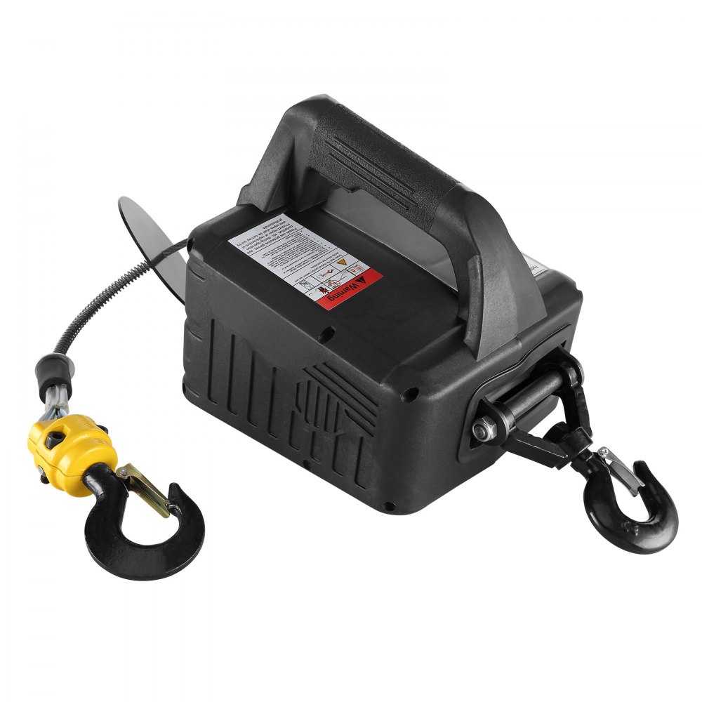 VEVOR 3 en 1 Polipasto Eléctrico 1500W Cabrestante Eléctrico Portátil 498,95 kg Altura de Elevación 7 m Velocidad 4 m/min Control Remoto Inalámbrico y por Cable para Garaje Almacén Remolque de Fábrica