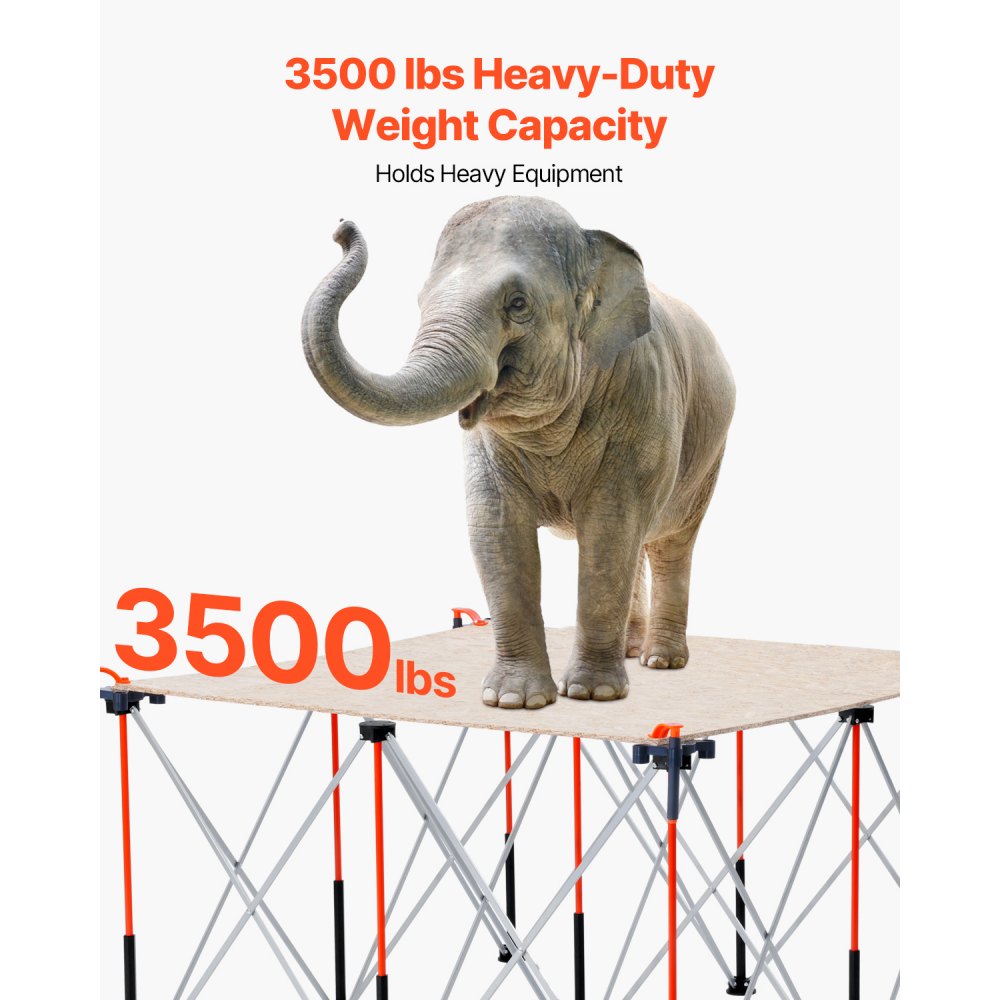 VEVOR Banco de Trabajo Plegable Portátil, Banco de Trabajo 1264 x 1264 x 733 mm con Bolsa de Almacenamiento (Tablero no Incluido), Capacidad de Peso de 1589 kg para Garaje, Taller y Exterior