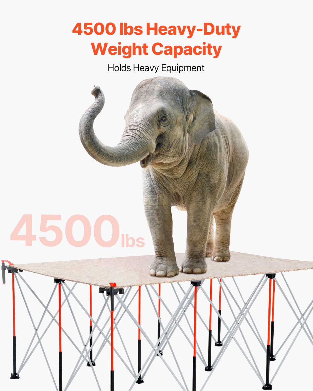 VEVOR Portable Folding Assembly Stand (1865 x 1261 x 733 mm), Collapsible Workbench Stand with 2041 kg Load Capacity & Storage Bag (no tabletop) for Garage Workshop