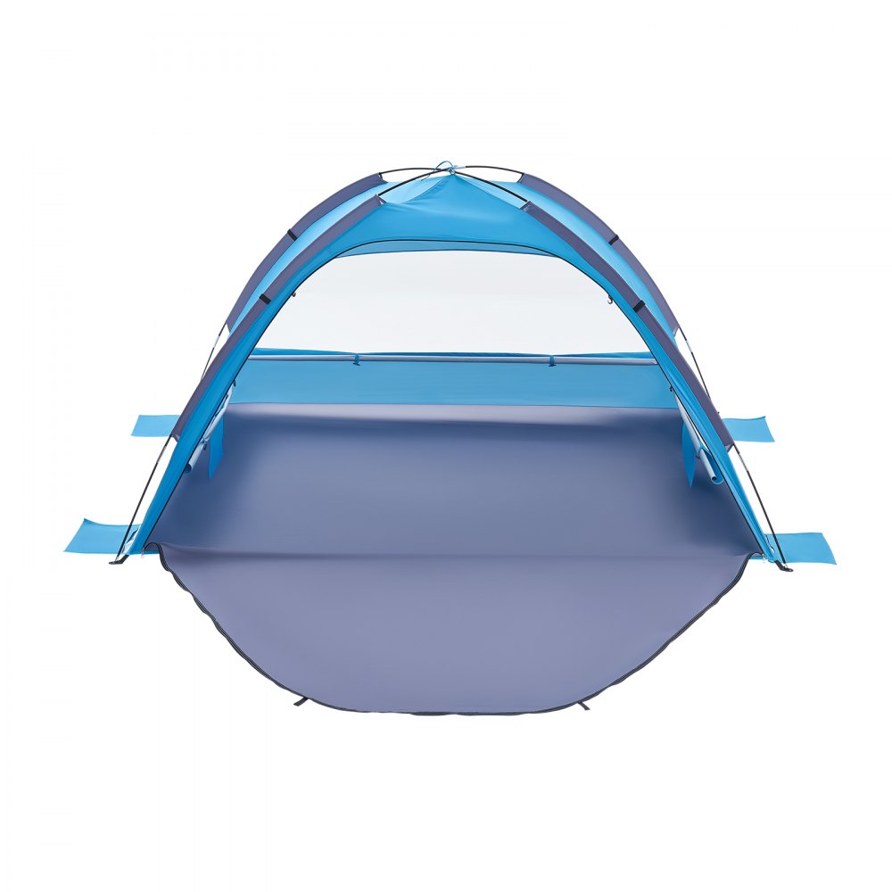 VEVOR Tienda de Playa para 3 Personas, Carpa de Refugio de Sol Protección UPF 50+, Carpa Portátil de Playa con Bolsa de Transporte y Bolsillos para Arena, para Acampar, Pescar, Picnics al Aire Libre