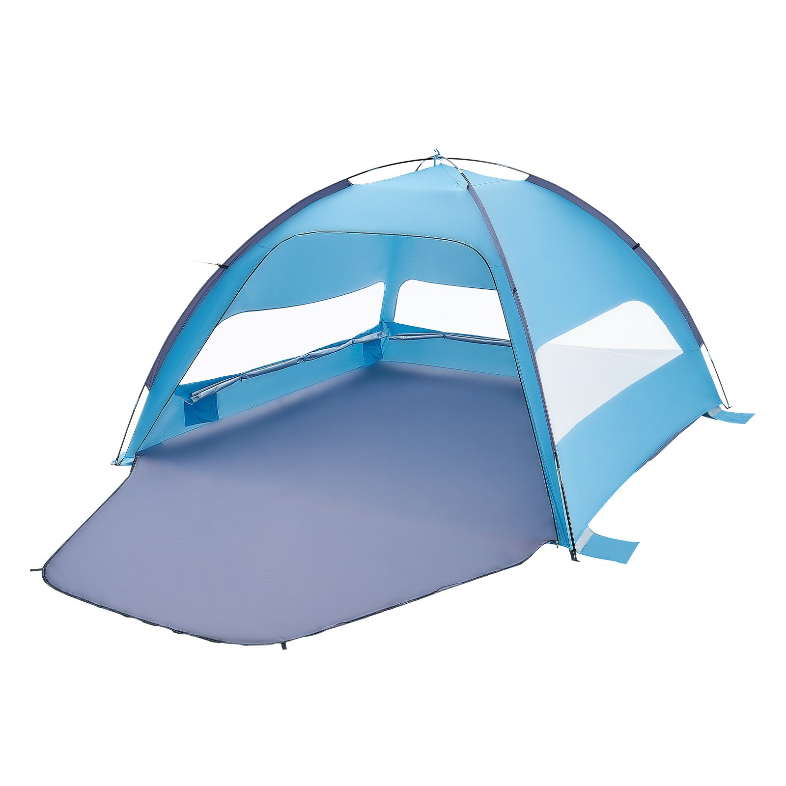 VEVOR Tienda de Playa para 6 Personas, Carpa de Refugio de Sol Protección UPF 50+, Carpa Portátil de Playa con Bolsa de Transporte y Bolsillos para Arena, para Acampar, Pescar, Picnics al Aire Libre