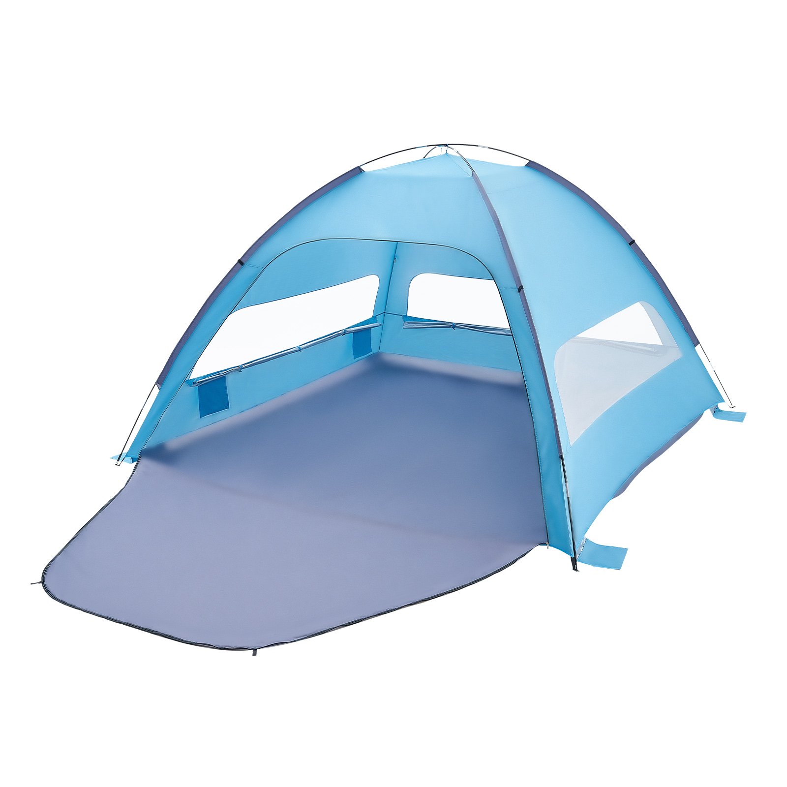 VEVOR Tienda de Playa para 8 Personas, Carpa de Refugio de Sol Protección UPF 50+, Carpa Portátil de Playa con Bolsa de Transporte y Bolsillos para Arena, para Acampar, Pescar, Picnics al Aire Libre