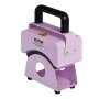 VEVOR - Prensa térmica para gorras, mini prensa térmica para gorras con panel de control integrado, placa calefactora curva de 5,9 x 3,15 pulgadas, base de seguridad y guante, apagado automático, color morado
