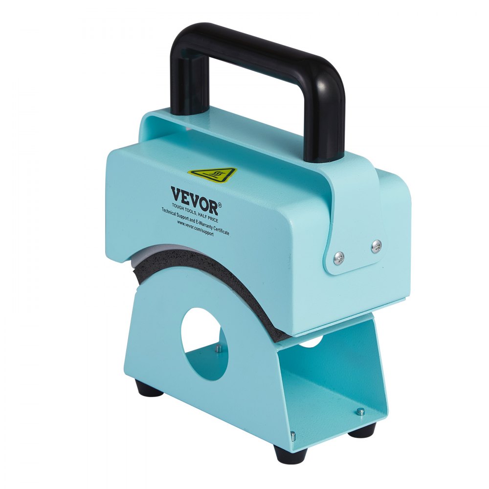 VEVOR Hat Press, Mini Hat Heat Press for Caps with Integrated Control Panel, Cap Press with 15 x 8 cm Curved Heating Plate, Safety Base and Glove, Automatic Shut-Off, Blue