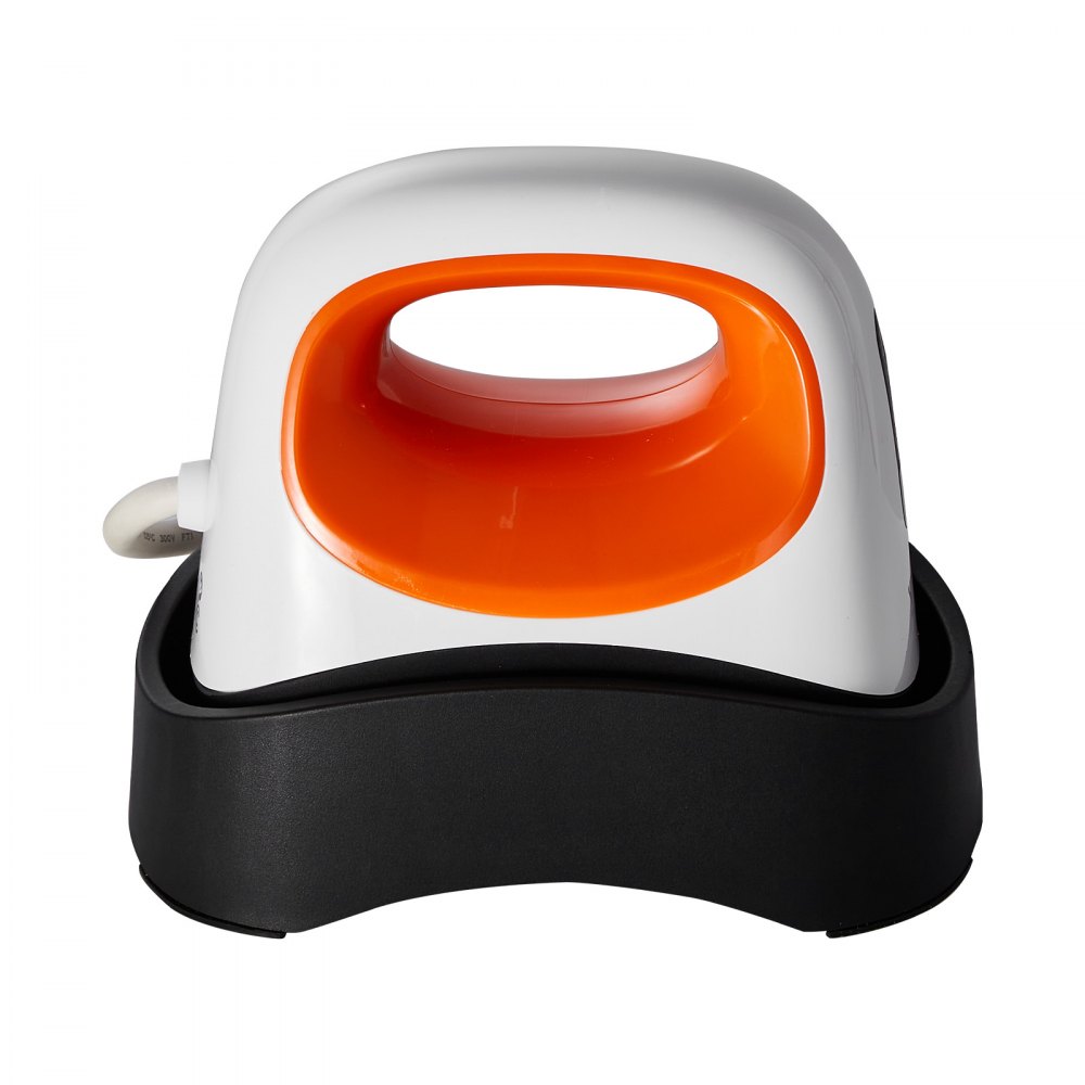 VEVOR - Prensa térmica para gorras, mini prensa térmica para gorras con 3 niveles de calentamiento, placa térmica curva de 6,1 x 3,5 pulgadas, base de seguridad y guante, apagado automático, color blanco