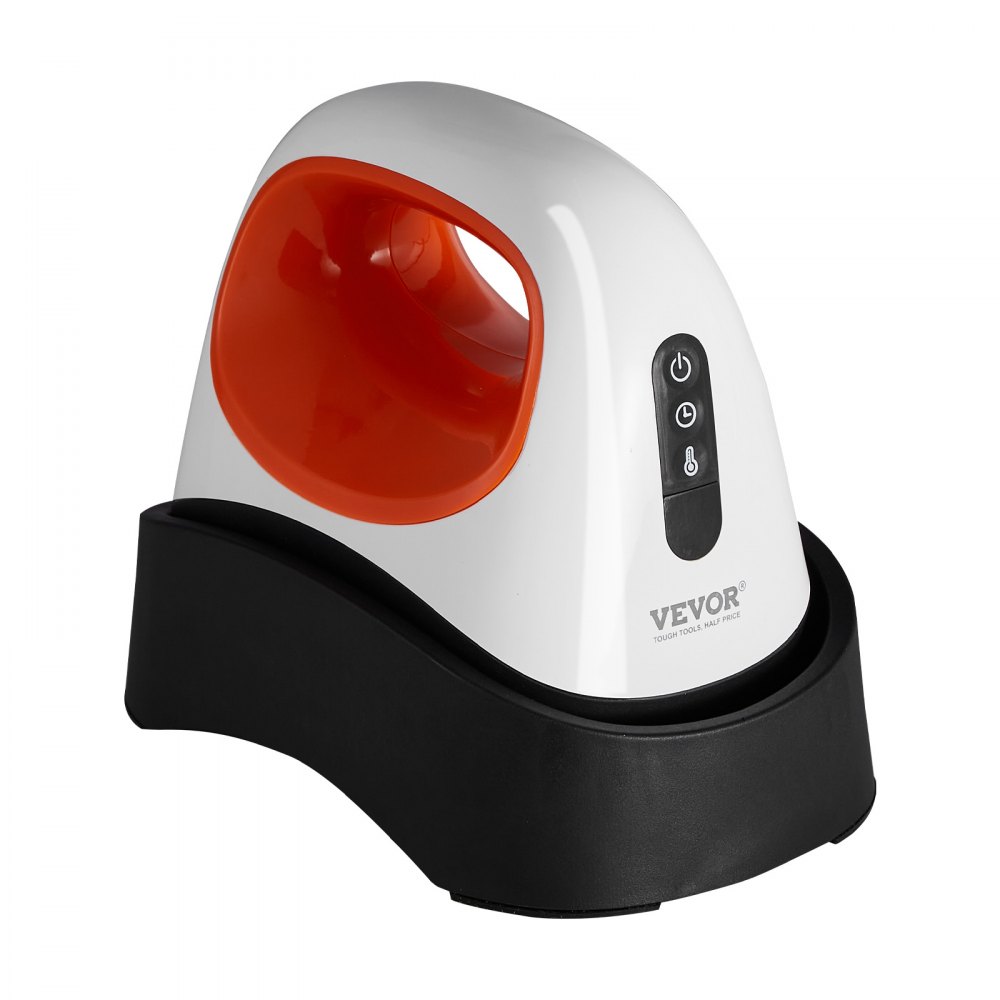 VEVOR - Prensa térmica para gorras, mini prensa térmica para gorras con 3 niveles de calentamiento, placa térmica curva de 6,1 x 3,5 pulgadas, base de seguridad y guante, apagado automático, color blanco