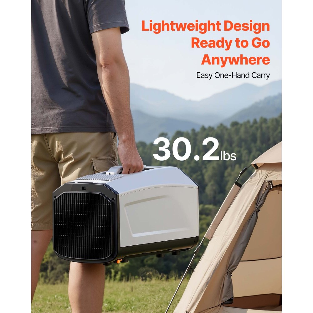 VEVOR Aire Acondicionado Portátil, 150 m³/h, 440 W con Manguera, Control Táctil, Mando Temporizador 1-24 h, Bajo Ruido, Aire Acondicionado para Camping, Tienda de Campaña, Caravana y Espacios Pequeños