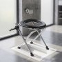 VEVOR Portable Toilet for Camping, 160 kg Weight Capacity, Stainless Steel Foldable Camp Travel Toilet with Soft Seat for Adults, Suitable for Truckers, RV Travel, Camping, Road Trips, Outdoor Use