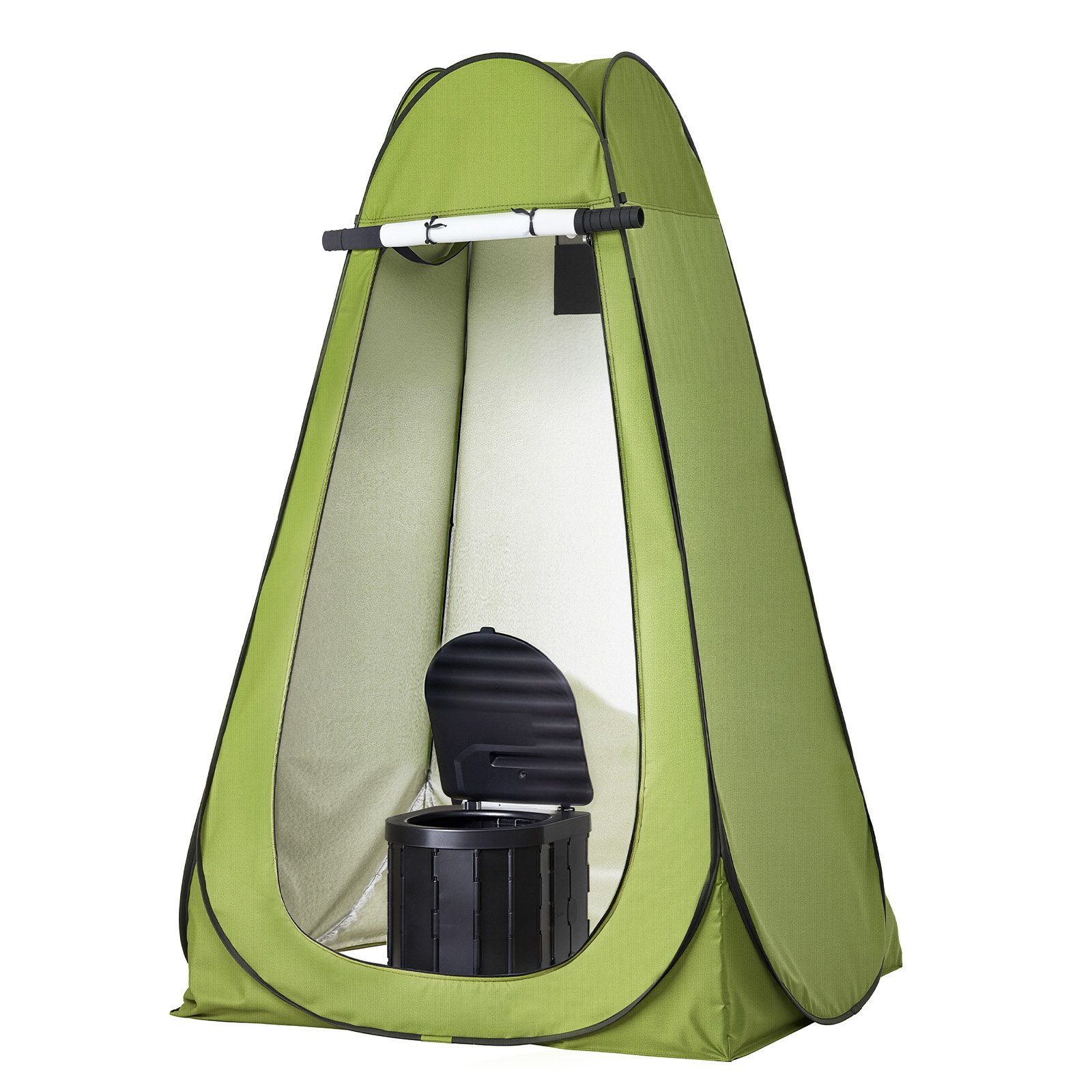 VEVOR Inodoro Portátil Plegable 300 mm con Carpa, Inodoro Portátil para Camping Carga de 150 kg, con Bolsa de Transporte, para Uso Doméstico, Viajes en Autocaravana, Senderismo, Navegación, Coche