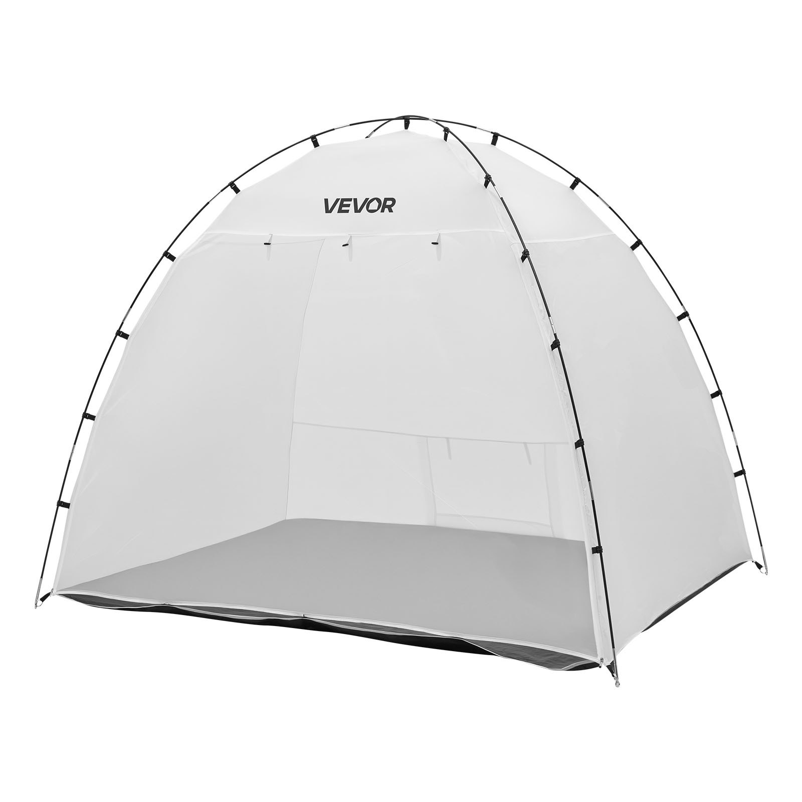 VEVOR Cabina de Pintura Portátil, Área de Trabajo de 233 x 172 x 190 cm, Impermeable, con Suelo Integrado y Puerta Enrollable para Armarios, Sillas y Mesas, para Proyectos Fluidos, Color Blanco