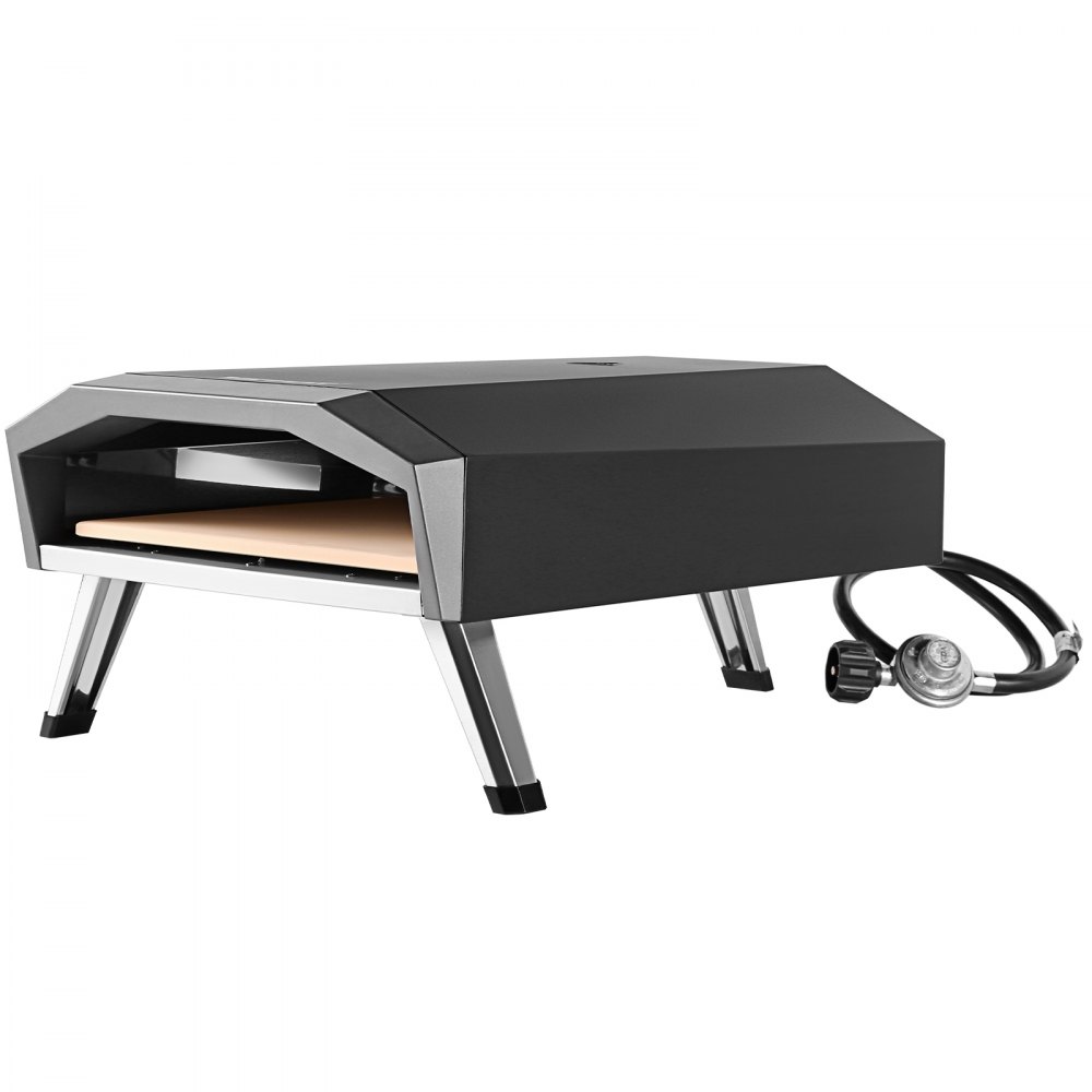 VEVOR Horno de Pizza Portátil 330 mm de Acero Inoxidable Horno Portátil de Gas para Exteriores con Piedra de Pizza Plegable Cocción Rápida 540 °C para Cocinar Pan Camping Barbacoa Jardín Patio