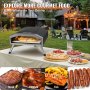 VEVOR Horno de Pizza Portátil 330 mm de Acero Inoxidable Horno Portátil de Gas para Exteriores con Piedra de Pizza Plegable Cocción Rápida 540 °C para Cocinar Pan Camping Barbacoa Jardín Patio
