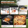 VEVOR Horno de Pizza Portátil 406,4 mm de Acero Inoxidable Horno Portátil de Gas para Exteriores con Piedra de Pizza Plegable Cocción Rápida 540 °C para Cocinar Pan Camping Barbacoa Jardín Patio