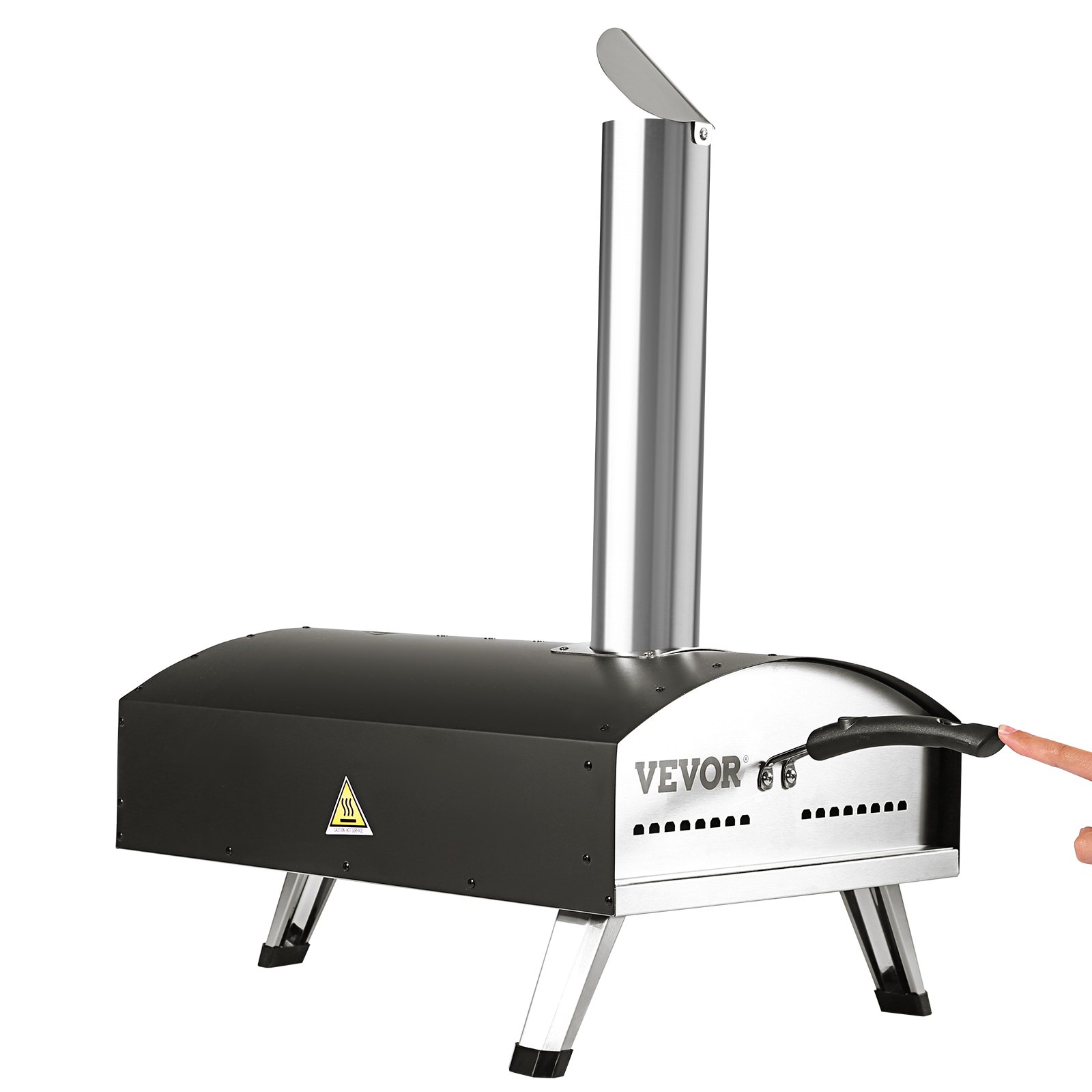VEVOR Portable Outdoor Pizza Oven 304.8 mm, Gas, Wood Pellet, Charcoal Pizza Oven, Stainless Steel Pizza Oven, Max. 540 ℃, Wood Pellet Shovel, Pizza Stone & Carrying Bag – Premium Wood-Fired Pizza Oven for Garden