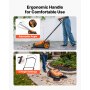 VEVOR Barredora Manual, Ancho de Barrido de 650 mm, Barredora de Empuje con Cepillos Laterales, Depósito de 18,9 L, Mango Ergonómico y Plegable, para Limpieza de Jardín Patios Aceras, Color Naranja