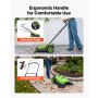 VEVOR Barredora Manual, Ancho de Barrido de 650 mm, Barredora de Empuje sin Cable, con Contenedor de Residuo de 18,9 L, Mango Ergónomico y Ajustable, Limpieza para Jardín Patio Aceras, Color Verde