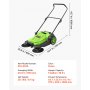 VEVOR Barredora Manual, Ancho de Barrido de 650 mm, Barredora de Empuje sin Cable, con Contenedor de Residuo de 18,9 L, Mango Ergónomico y Ajustable, Limpieza para Jardín Patio Aceras, Color Verde