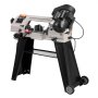 VEVOR metal band saw with stand, rectangular cutting capacity 10x15cm, hacksaw with 550W motor, 0–45° angle adjustment, variable speed, for metal, wood and plastic